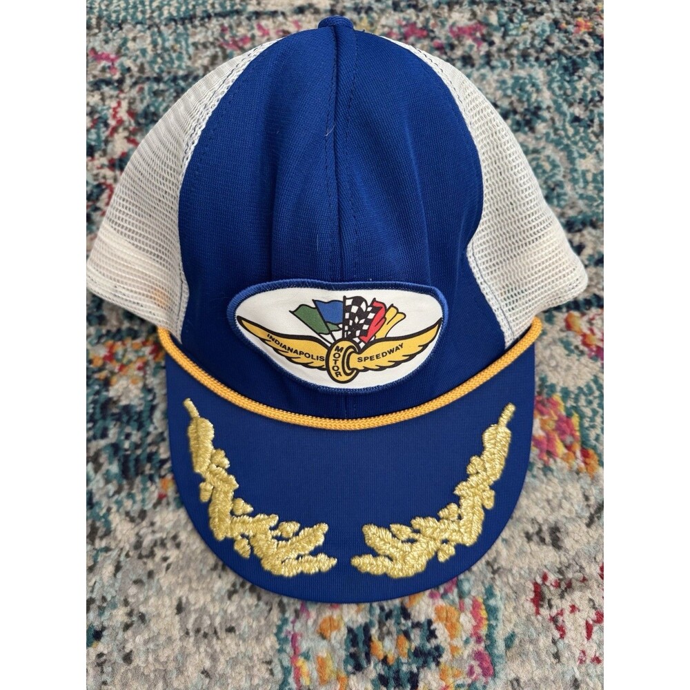 Vintage Indianapolis Motor Speedway Rope Patch Snapback Trucker Hat Cap